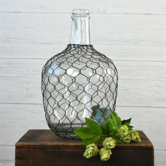 Accents | Rustic Wire Mesh Covered 12 Clear Glass Jug | Poshmark
